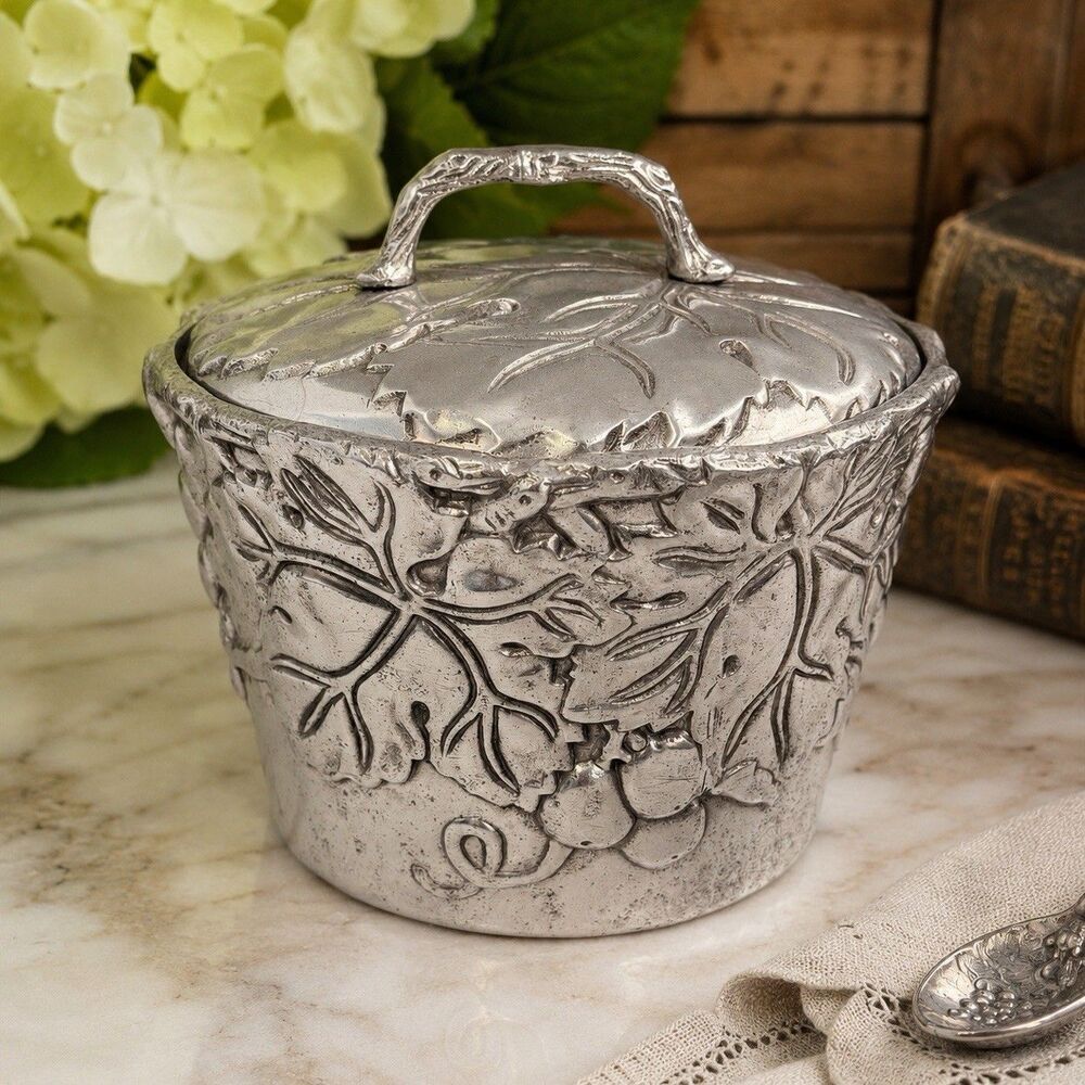 Arthur Court Grapevine Covered Bowl 2007 Aluminum Lidded Serving Dish 5"
